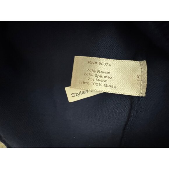 Boston Proper Navy Blue Embellished Illusion Soft Knit Sweater Top Shirt Size XS - Picture 7 of 10